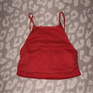 Out From Under Urban Outfitters red waffle knit cropped halter M / L